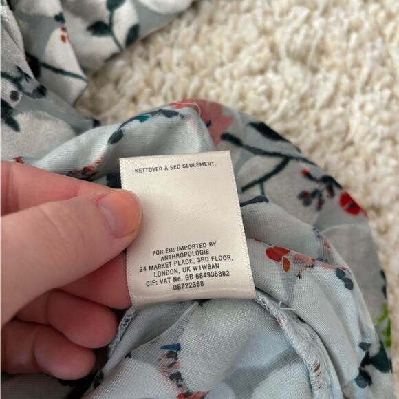 Maeve Multicolored Velvet Detail Umi Floral Wrap Blouse Small - Picture 9 of 11